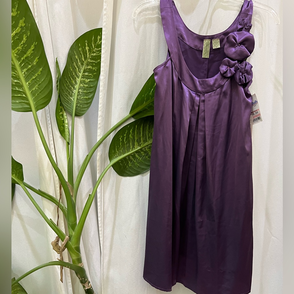 Brand New Jonathan Martin Purple Sleeveless Satin Mini Slip Dress Size 5